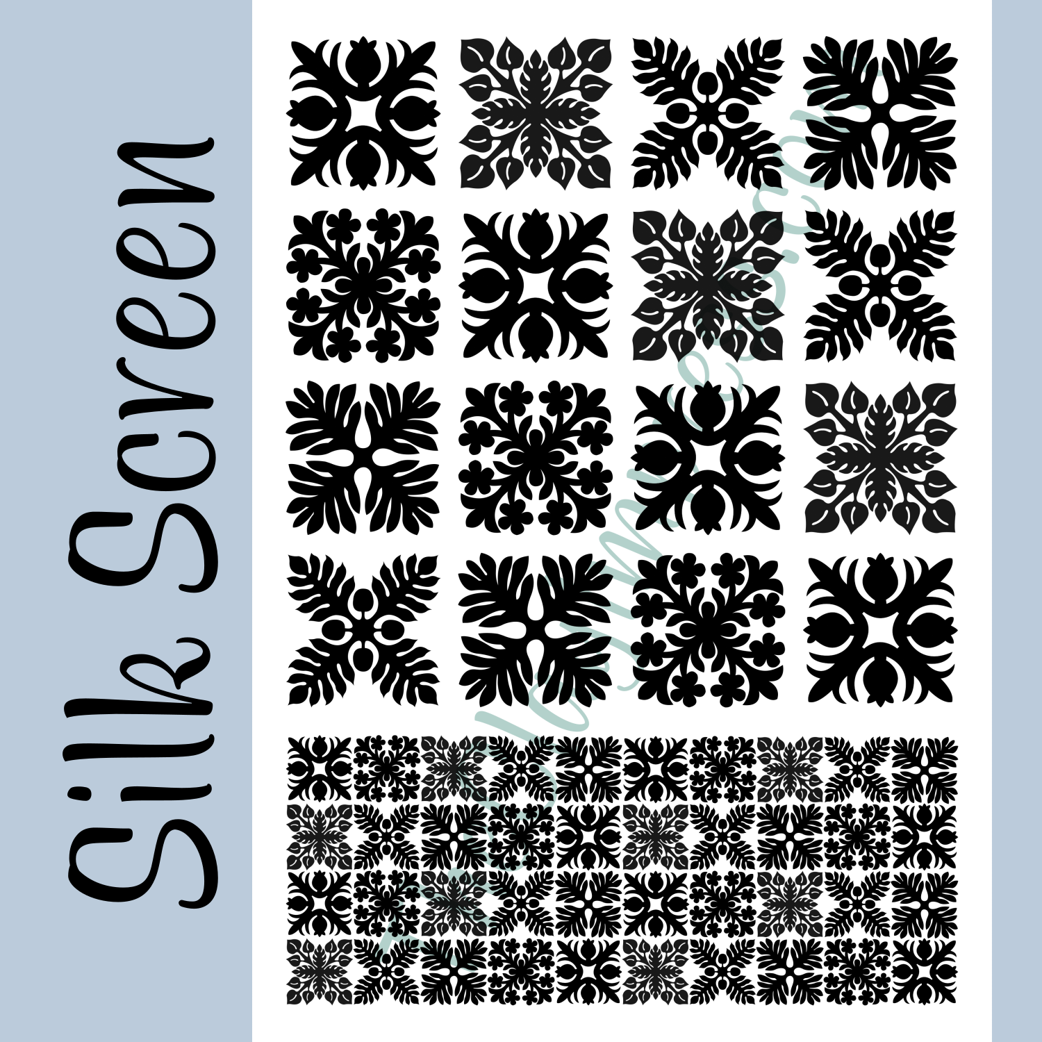 Hawaiian Quilt Squares Silk Screen for Polymer Clay – The Clay Impress